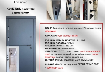 Еліт плюс, Кристал з дзеркалом, 2 контури, квартира